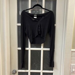 Black Aerie Cropped Long Sleeve